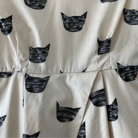 Leah Reena Goren x Anthropologie Cat Block Print White Dress Women's 6 - Picture 5 of 7